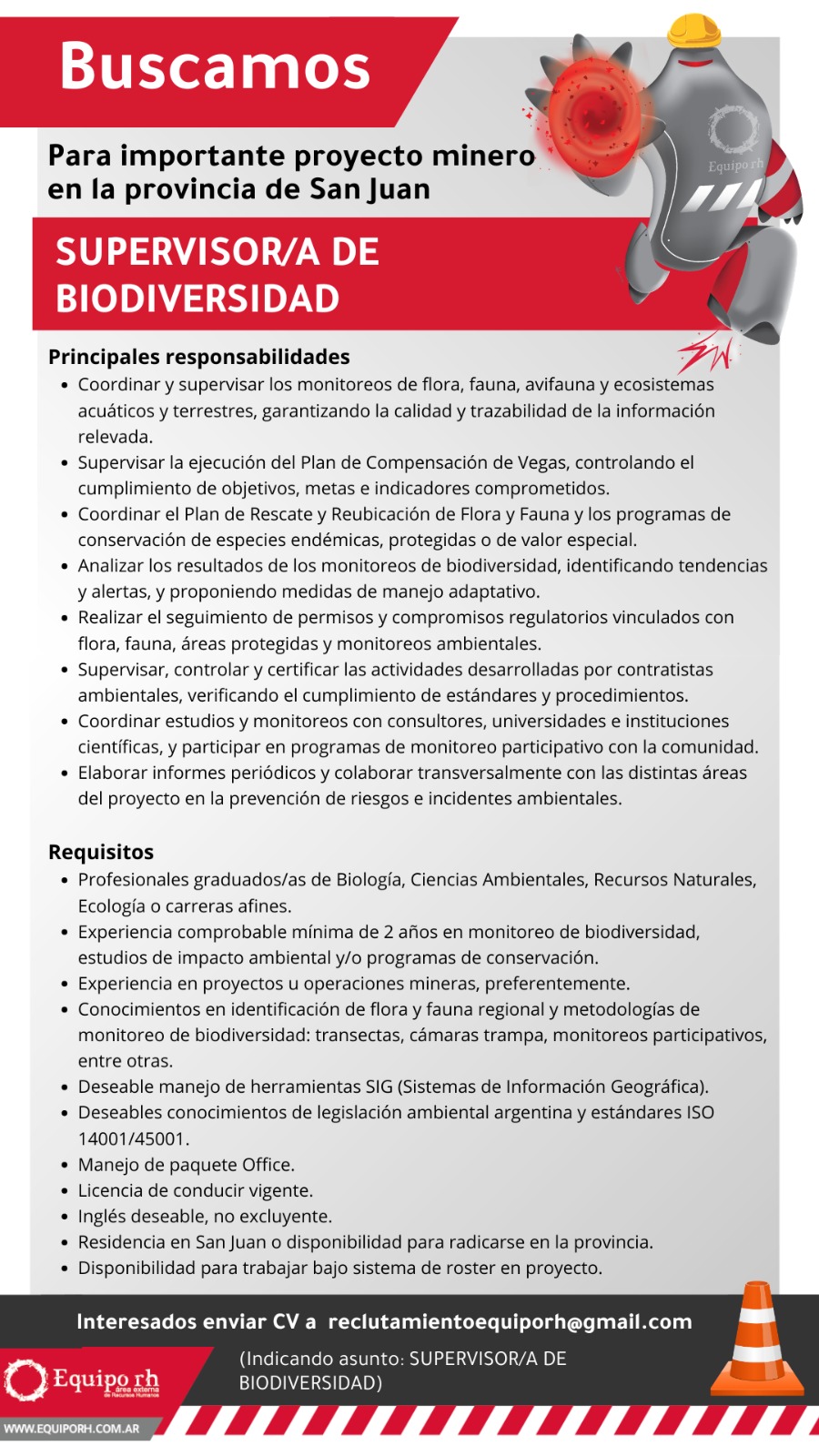 Supervisor/a de Biodiversidad